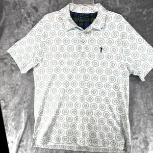 William Murray Golf Polo Shirt Mens Medium Golf Print Performance Stretch Casual